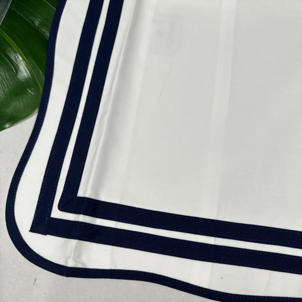 NIB $115‎ Matouk [ Boudoir Sham ] Luca 500TC Cotton in River Navy Blue